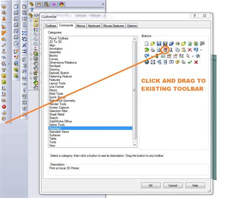 solidworks toolbar settings